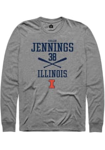 Collin Jennings  Illinois Fighting Illini Graphite Rally NIL Sport Icon Long Sleeve T Shirt