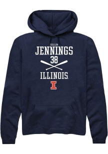 Collin Jennings  Rally Illinois Fighting Illini Mens Navy Blue NIL Sport Icon Long Sleeve Hoodie