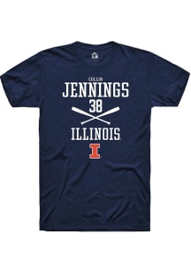 Collin Jennings  Illinois Fighting Illini Navy Blue Rally NIL Sport Icon Short Sleeve T Shirt