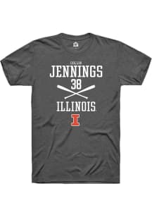 Collin Jennings  Illinois Fighting Illini Dark Grey Rally NIL Sport Icon Short Sleeve T Shirt
