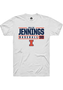 Collin Jennings  Illinois Fighting Illini White Rally NIL Stacked Box Short Sleeve T Shirt