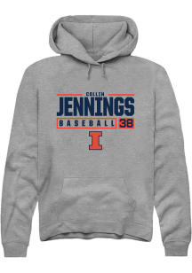 Collin Jennings  Rally Illinois Fighting Illini Mens Graphite NIL Stacked Box Long Sleeve Hoodie
