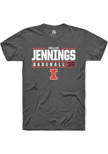 Collin Jennings  Illinois Fighting Illini Dark Grey Rally NIL Stacked Box Short Sleeve T Shirt