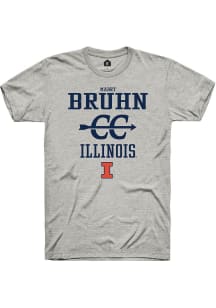 Mabry Bruhn  Illinois Fighting Illini Ash Rally NIL Sport Icon Short Sleeve T Shirt