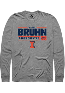 Mabry Bruhn  Illinois Fighting Illini Graphite Rally NIL Stacked Box Long Sleeve T Shirt