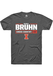 Mabry Bruhn  Illinois Fighting Illini Dark Grey Rally NIL Stacked Box Short Sleeve T Shirt