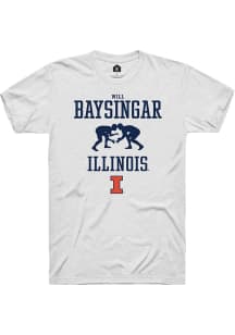Will Baysingar  Illinois Fighting Illini White Rally NIL Sport Icon Short Sleeve T Shirt