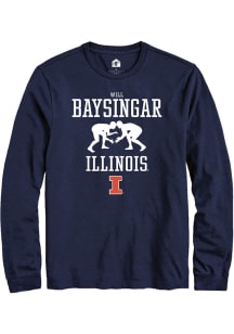 Will Baysingar  Illinois Fighting Illini Navy Blue Rally NIL Sport Icon Long Sleeve T Shirt
