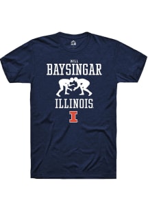 Will Baysingar  Illinois Fighting Illini Navy Blue Rally NIL Sport Icon Short Sleeve T Shirt
