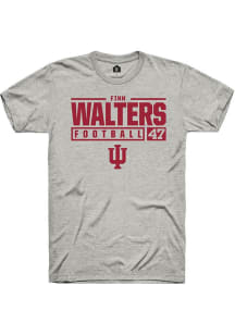 Finn Walters  Indiana Hoosiers Ash Rally NIL Stacked Box Short Sleeve T Shirt