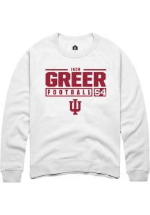 Jack Greer  Rally Indiana Hoosiers Mens White NIL Stacked Box Long Sleeve Crew Sweatshirt