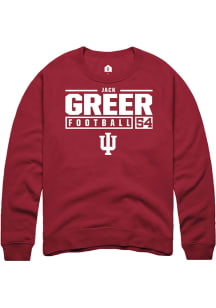 Jack Greer  Rally Indiana Hoosiers Mens Red NIL Stacked Box Long Sleeve Crew Sweatshirt