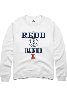 AJ Redd  Rally Illinois Fighting Illini Mens White NIL Sport Icon Long Sleeve Crew Sweatshirt
