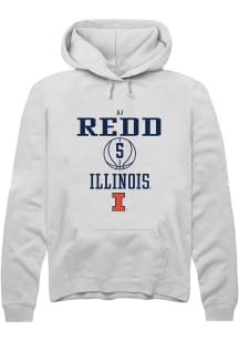 AJ Redd  Rally Illinois Fighting Illini Mens White NIL Sport Icon Long Sleeve Hoodie