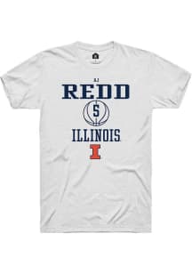 AJ Redd  Illinois Fighting Illini White Rally NIL Sport Icon Short Sleeve T Shirt