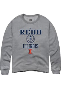 AJ Redd  Rally Illinois Fighting Illini Mens Graphite NIL Sport Icon Long Sleeve Crew Sweatshirt