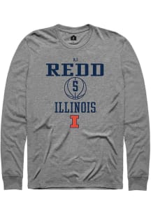 AJ Redd  Illinois Fighting Illini Graphite Rally NIL Sport Icon Long Sleeve T Shirt