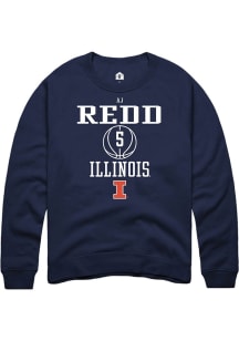 AJ Redd  Rally Illinois Fighting Illini Mens Navy Blue NIL Sport Icon Long Sleeve Crew Sweatshirt