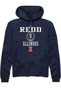 AJ Redd  Rally Illinois Fighting Illini Mens Navy Blue NIL Sport Icon Long Sleeve Hoodie