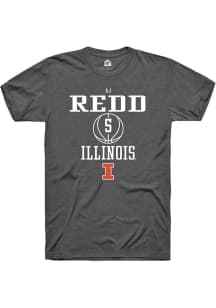 AJ Redd  Illinois Fighting Illini Dark Grey Rally NIL Sport Icon Short Sleeve T Shirt