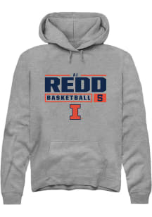 AJ Redd  Rally Illinois Fighting Illini Mens Graphite NIL Stacked Box Long Sleeve Hoodie
