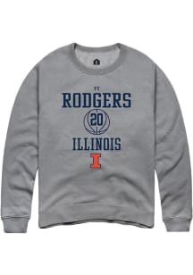 Ty Rodgers  Rally Illinois Fighting Illini Mens Graphite NIL Sport Icon Long Sleeve Crew Sweatshir..