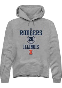 Ty Rodgers  Rally Illinois Fighting Illini Mens Graphite NIL Sport Icon Long Sleeve Hoodie