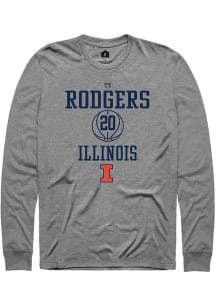 Ty Rodgers  Illinois Fighting Illini Graphite Rally NIL Sport Icon Long Sleeve T Shirt