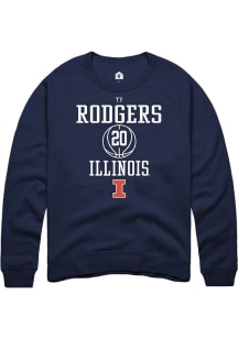 Ty Rodgers  Rally Illinois Fighting Illini Mens Navy Blue NIL Sport Icon Long Sleeve Crew Sweatshi..