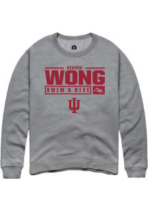 Benson Wong  Rally Indiana Hoosiers Mens Graphite NIL Stacked Box Long Sleeve Crew Sweatshirt
