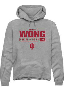 Benson Wong  Rally Indiana Hoosiers Mens Graphite NIL Stacked Box Long Sleeve Hoodie