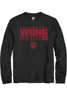 Benson Wong  Indiana Hoosiers Black Rally NIL Stacked Box Long Sleeve T Shirt