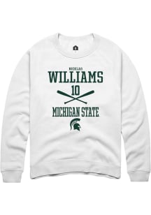Nicklas Williams  Rally Michigan State Spartans Mens White NIL Sport Icon Long Sleeve Crew Sweatsh..