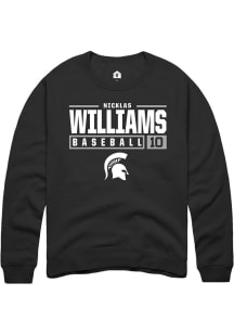 Nicklas Williams  Rally Michigan State Spartans Mens Black NIL Stacked Box Long Sleeve Crew Sweats..