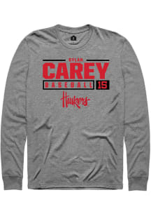 Dylan Carey  Nebraska Cornhuskers Graphite Rally NIL Stacked Box Long Sleeve T Shirt