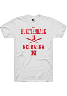 Max Buettenback  Nebraska Cornhuskers White Rally NIL Sport Icon Short Sleeve T Shirt