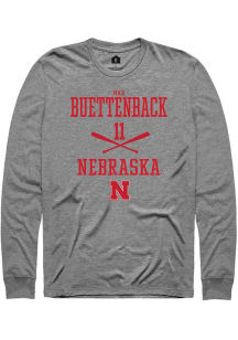 Max Buettenback  Nebraska Cornhuskers Graphite Rally NIL Sport Icon Long Sleeve T Shirt