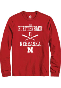 Max Buettenback  Nebraska Cornhuskers Red Rally NIL Sport Icon Long Sleeve T Shirt