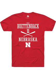 Max Buettenback  Nebraska Cornhuskers Red Rally NIL Sport Icon Short Sleeve T Shirt