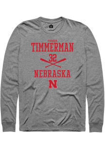 Tucker Timmerman  Nebraska Cornhuskers Graphite Rally NIL Sport Icon Long Sleeve T Shirt