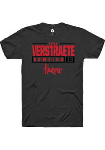 Kayla Verstraete  Nebraska Cornhuskers Black Rally NIL Stacked Box Short Sleeve T Shirt