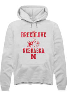 Lani Breedlove  Rally Nebraska Cornhuskers Mens White NIL Sport Icon Long Sleeve Hoodie