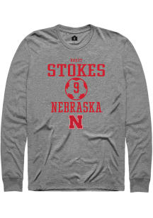 Rhett Stokes  Nebraska Cornhuskers Graphite Rally NIL Sport Icon Long Sleeve T Shirt