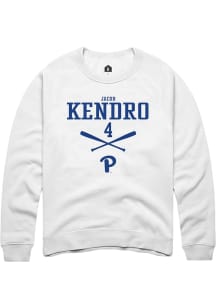 Jacob Kendro  Rally Pitt Panthers Mens White NIL Sport Icon Long Sleeve Crew Sweatshirt