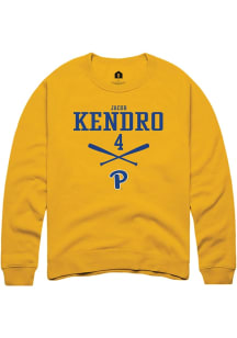 Jacob Kendro  Rally Pitt Panthers Mens Gold NIL Sport Icon Long Sleeve Crew Sweatshirt