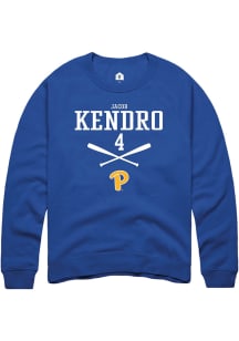 Jacob Kendro  Rally Pitt Panthers Mens Blue NIL Sport Icon Long Sleeve Crew Sweatshirt
