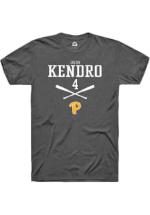 Jacob Kendro  Pitt Panthers Dark Grey Rally NIL Sport Icon Short Sleeve T Shirt