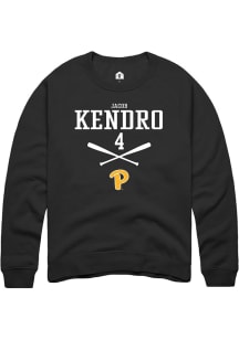 Jacob Kendro  Rally Pitt Panthers Mens Black NIL Sport Icon Long Sleeve Crew Sweatshirt