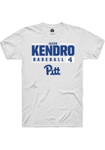 Jacob Kendro  Pitt Panthers White Rally NIL Stacked Box Short Sleeve T Shirt