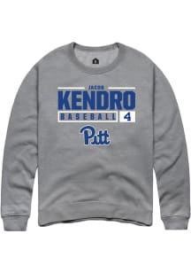 Jacob Kendro  Rally Pitt Panthers Mens Graphite NIL Stacked Box Long Sleeve Crew Sweatshirt
